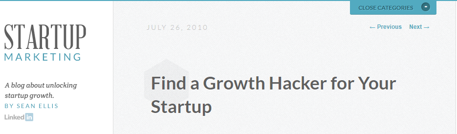 Growth hacking blog post by Sean Ellis