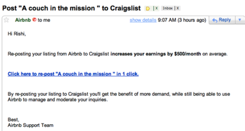 Airbnb to Craigslist - Growth Hack